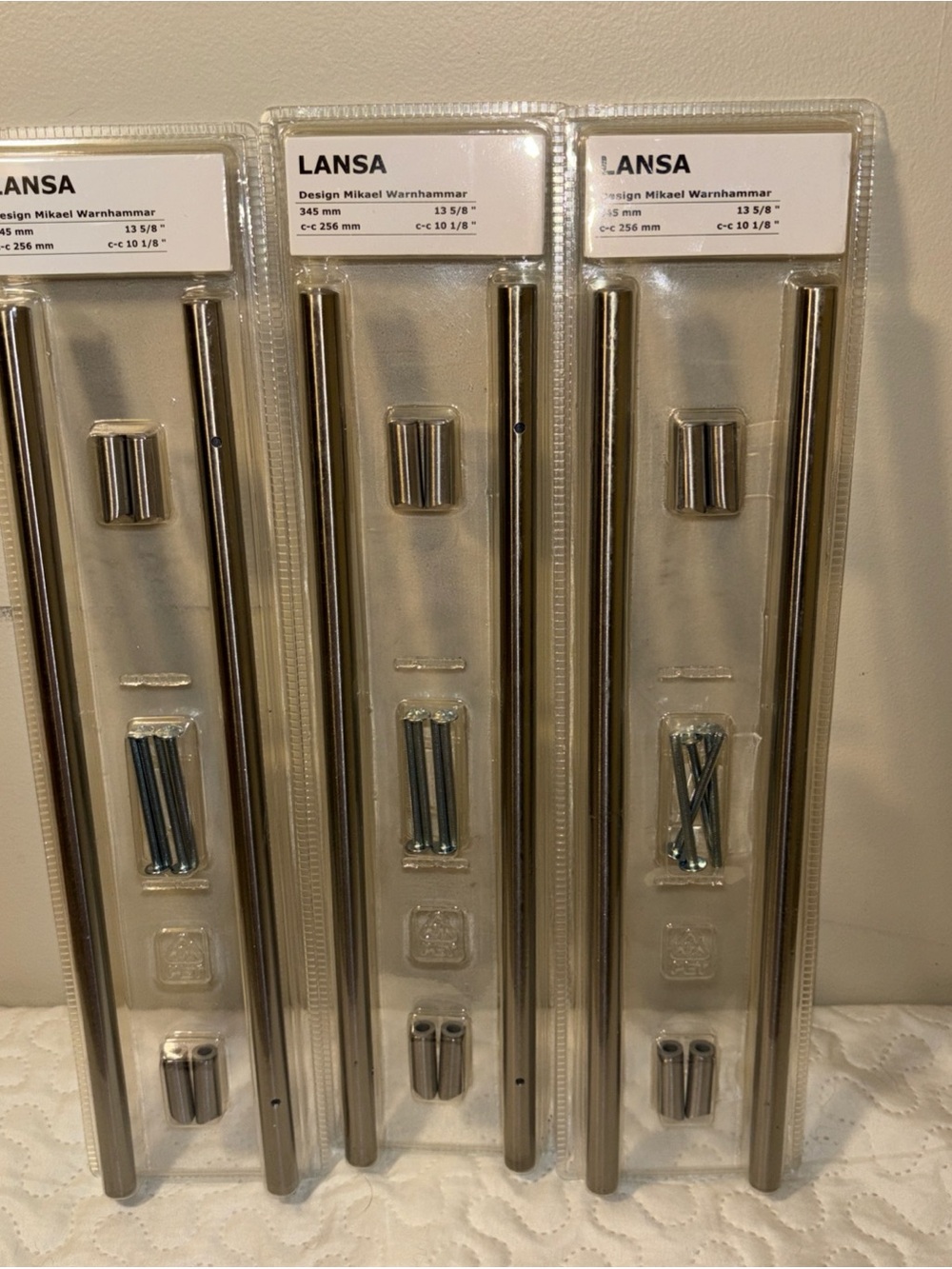 IKEA LANSA Brushed Nickel Closet Rod Support Kit - Silver Finish